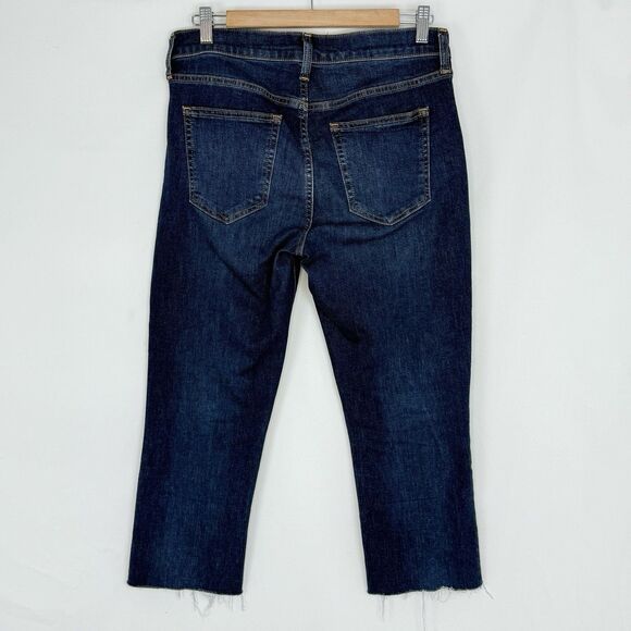 GAP Jeans Size 30 Classic Straight Medium Blue Denim Stretch Mid Rise Cropped - Picture 2 of 16